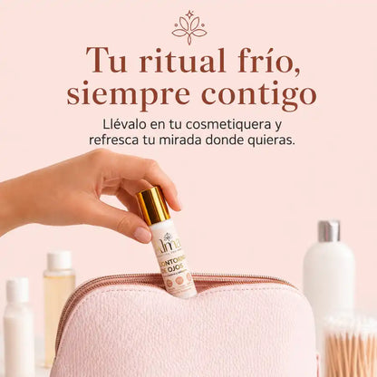 Contorno de ojos Alma en cosmetiquera para refrescar la mirada en cualquier momento con un ritual frío portátil
